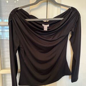 H&M Elegant Black Off-Shoulder Blouse